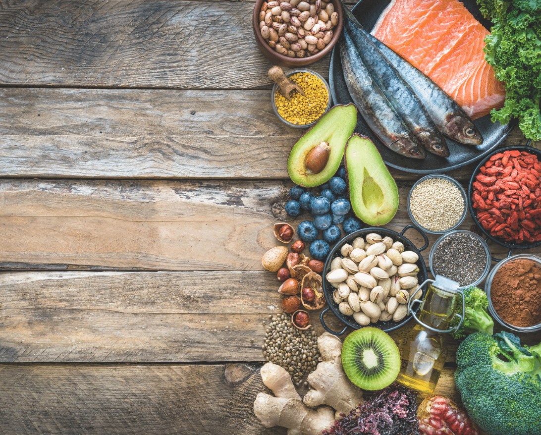different examples of common food allergens laid on a table