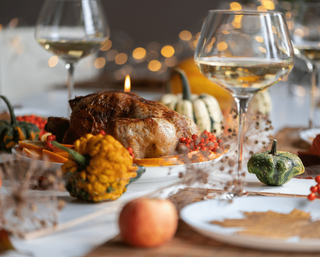A photo of a fall dinner table