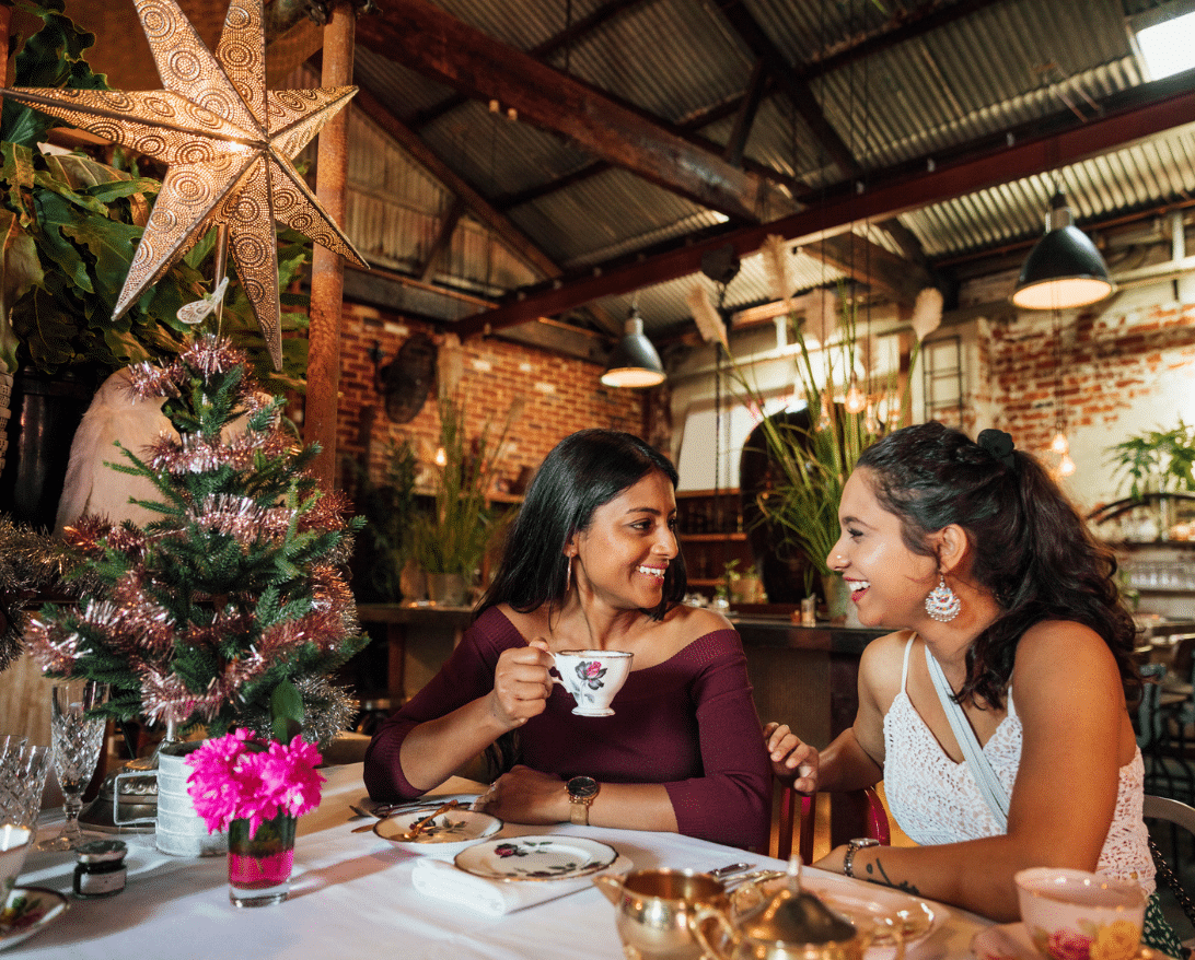 Customers enjoy December food holidays at a restaurant