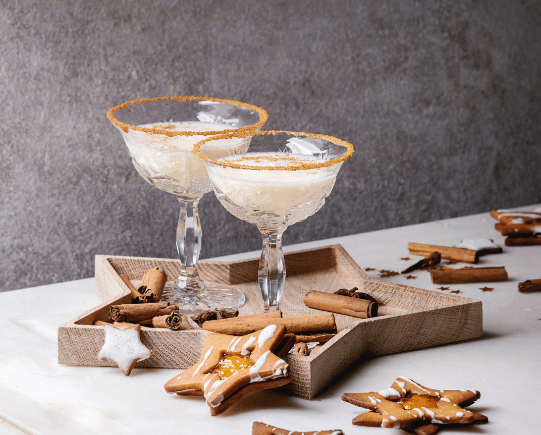 Holiday cocktails at a restaurant table