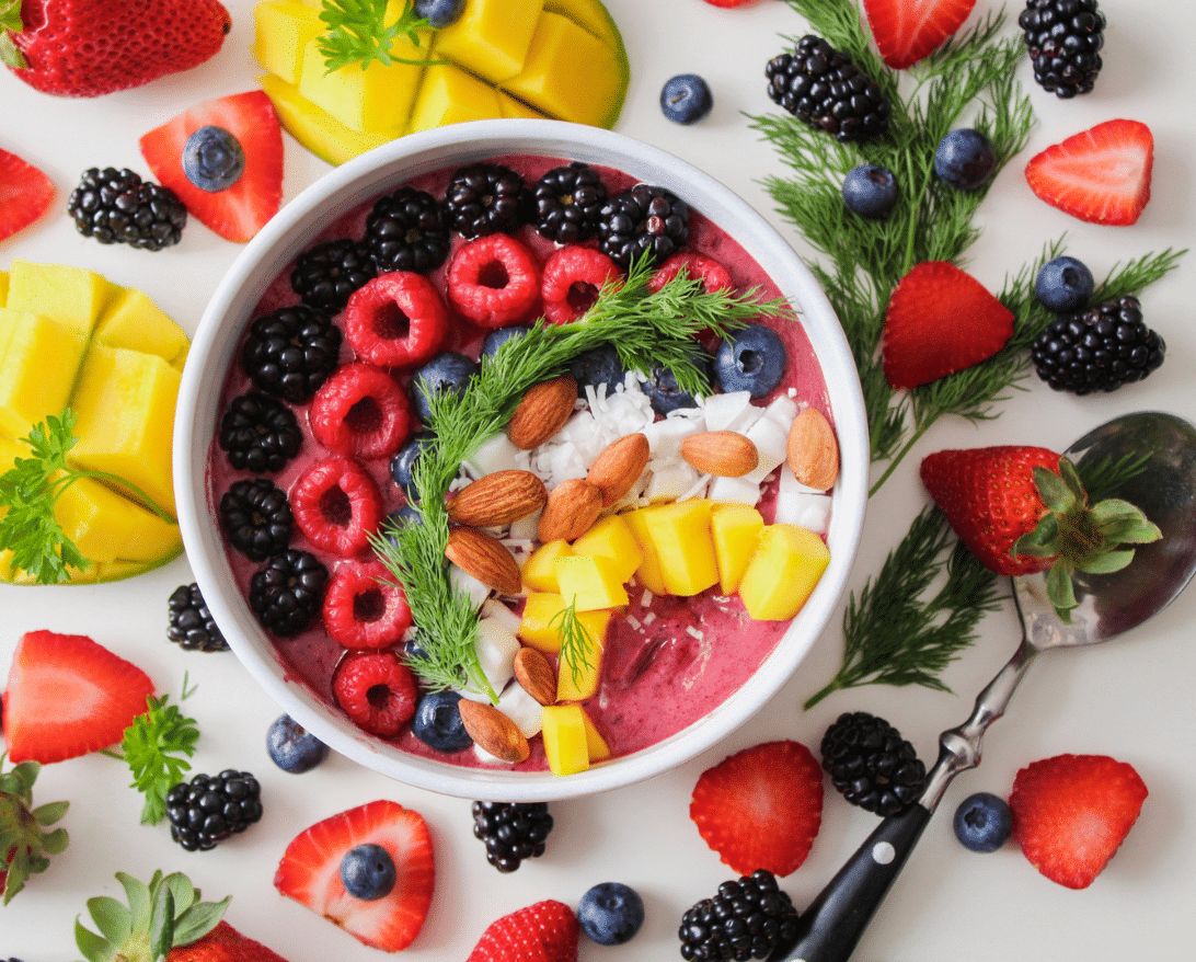 A dish of plant-based food.