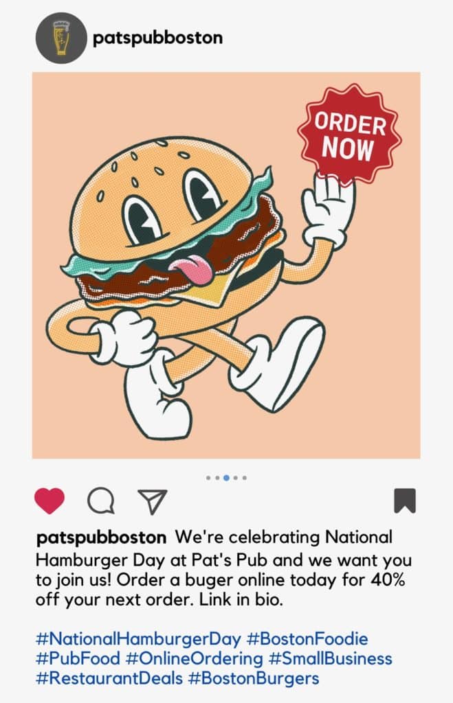 An Instagram post encouraging customers to place an order now.