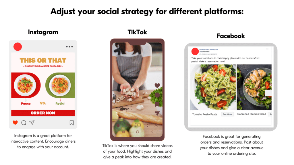 Adjust your social strategy for different platforms.