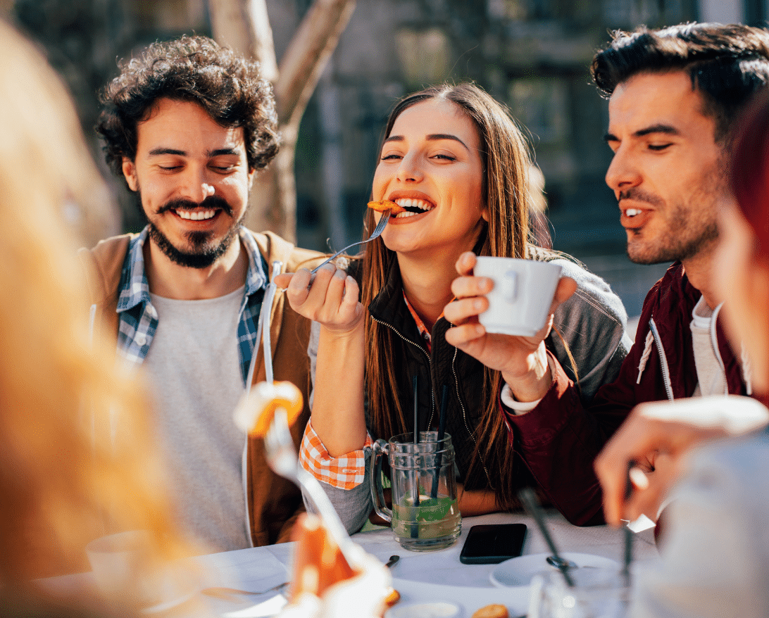 Patrons enjoy their restaurant membership.
