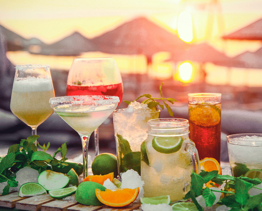 Cocktails from a restaurant's summer drink menu