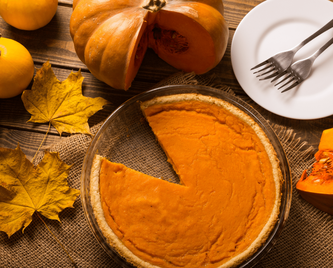 Pumpkin pie for October National Food Holidays