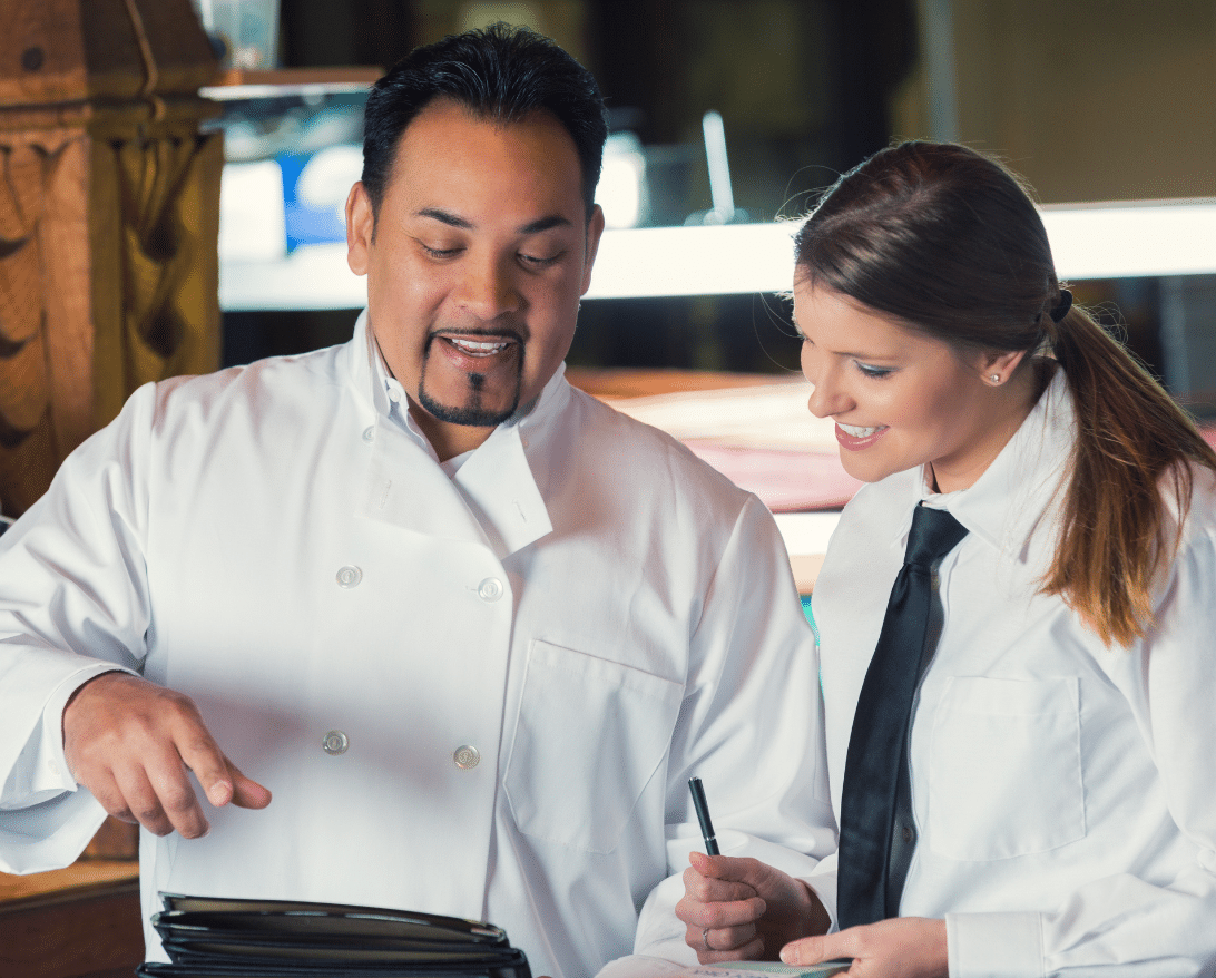 Restaurant employees use templates for responding to negative reviews.