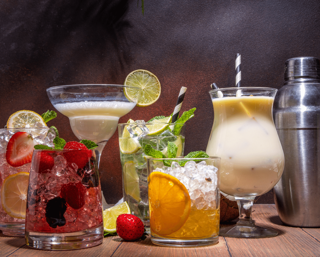 Mocktail drinks at a restaurant
