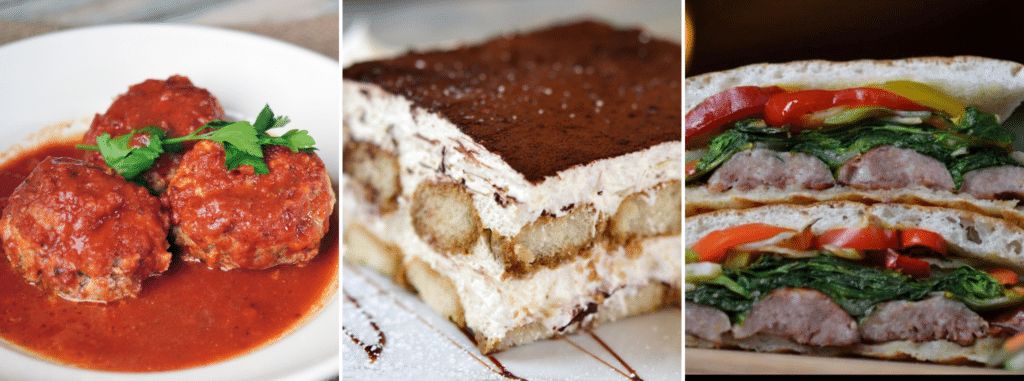 Italian dishes at Da Nonna Rosa in New York City.