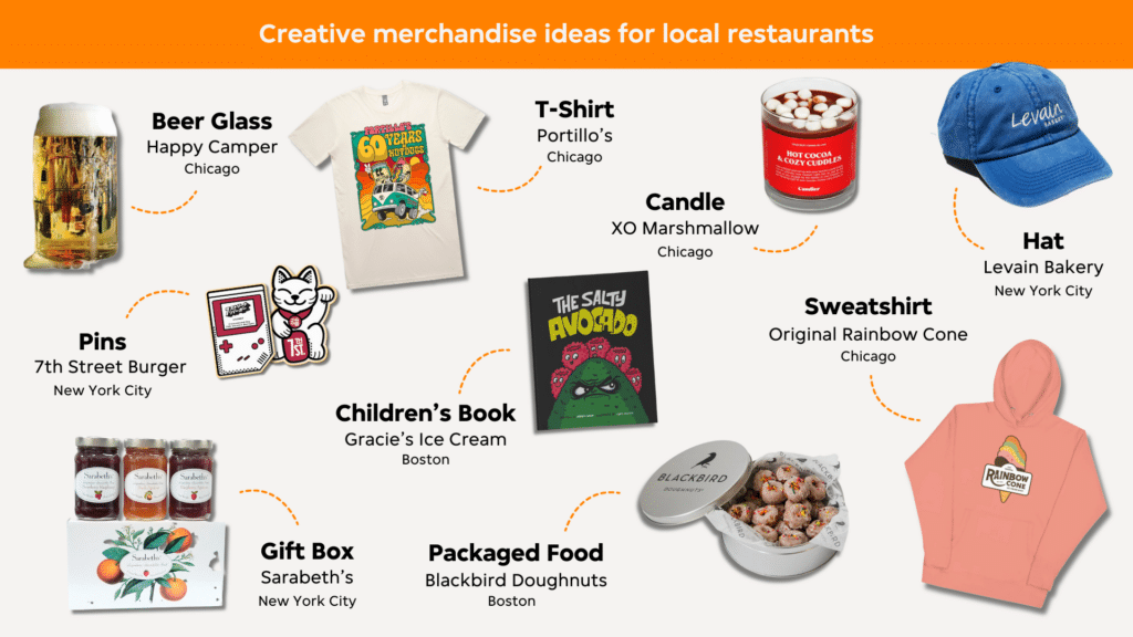 Unique merchandise ideas for restaurants.