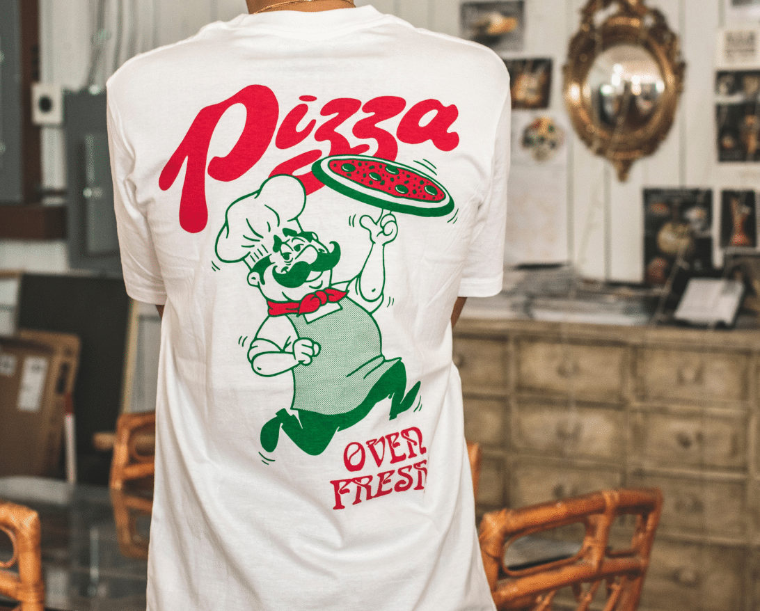 Restaurant merchandise from a pizza shop