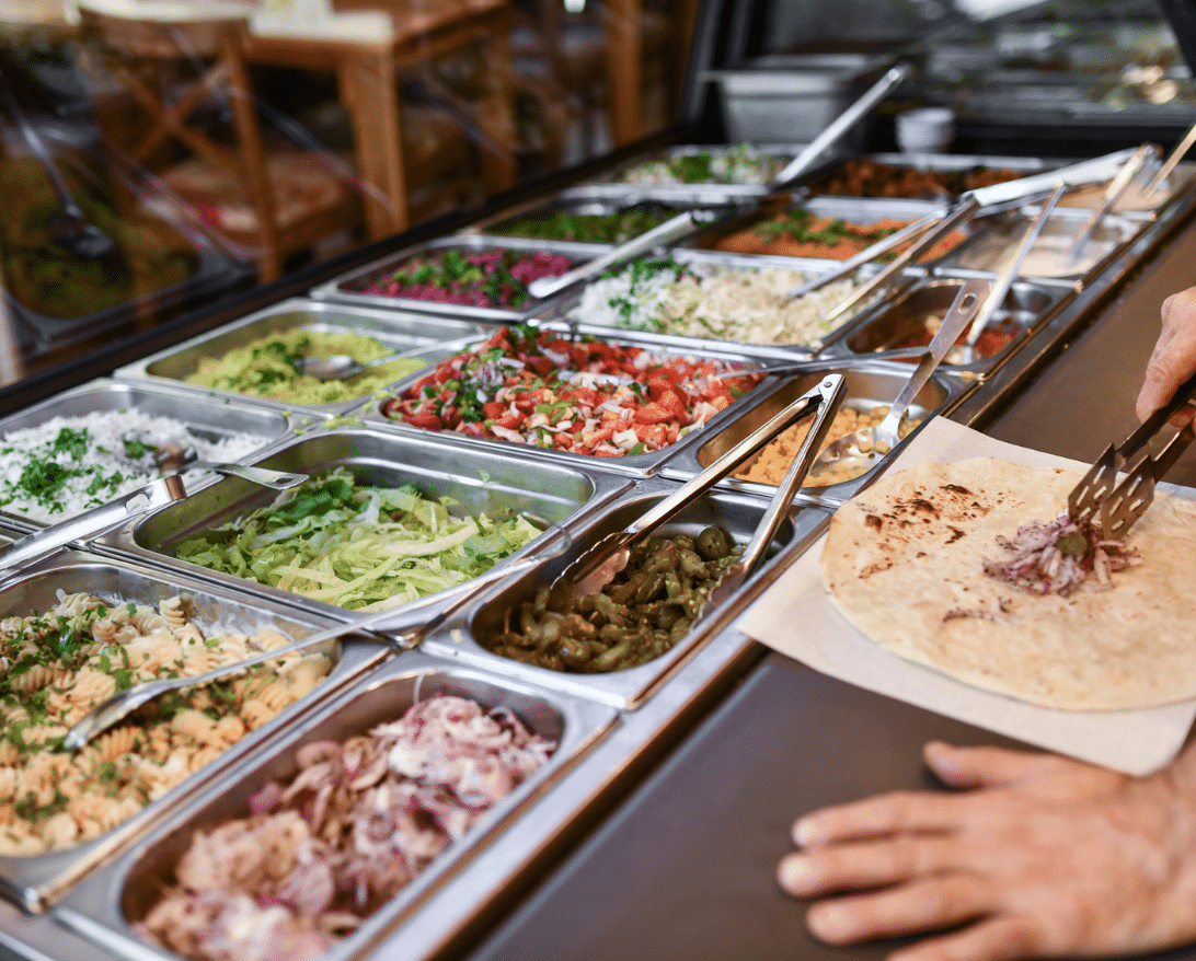 A customer personalizes their restaurant order