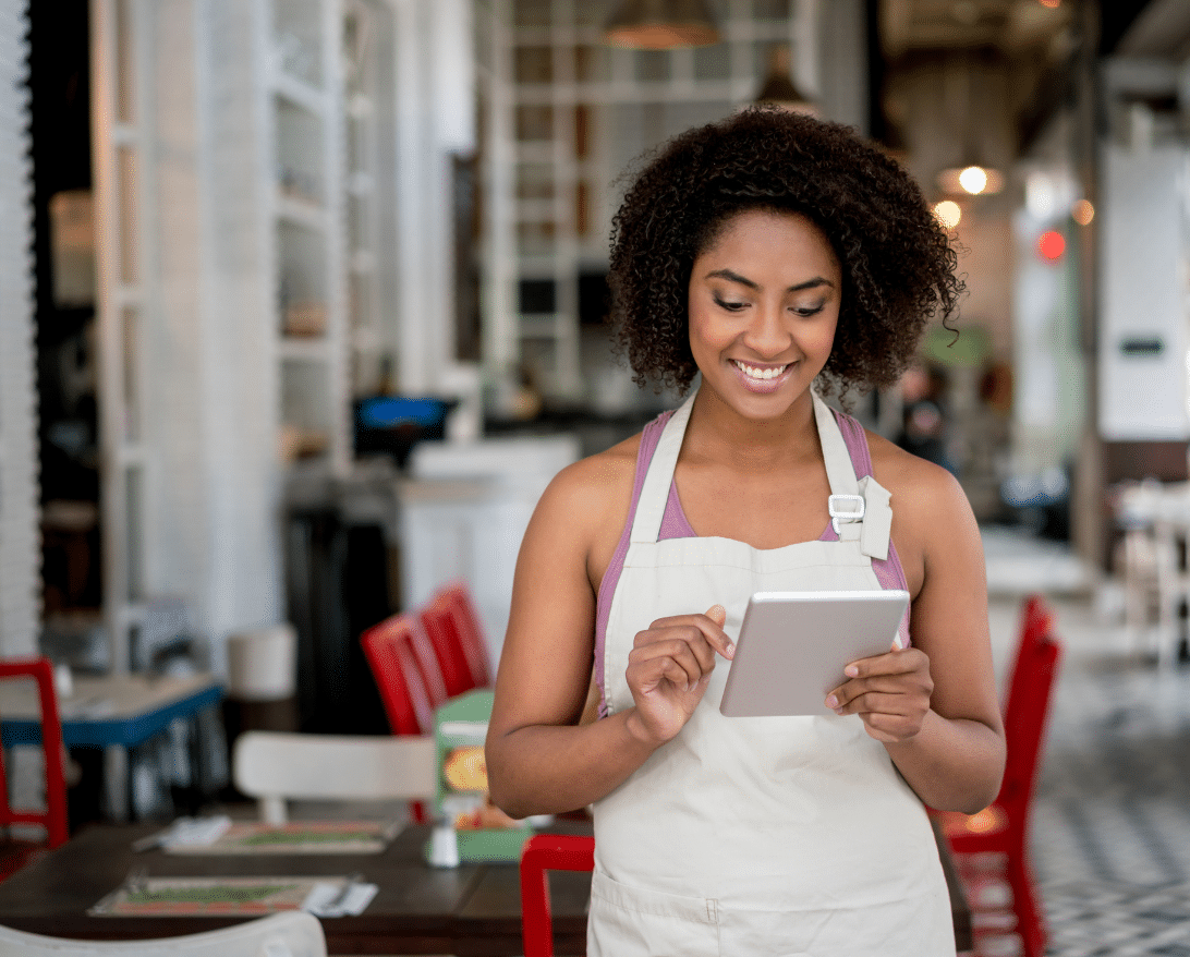 A restaurant owner perfects restaurant SEO