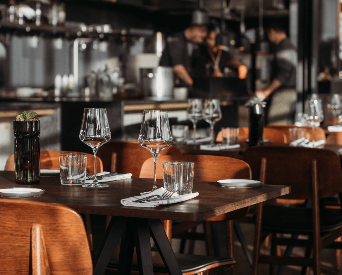An empty dining room during the restaurant slow season