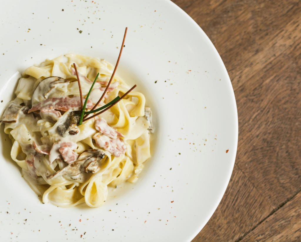 Plated pasta